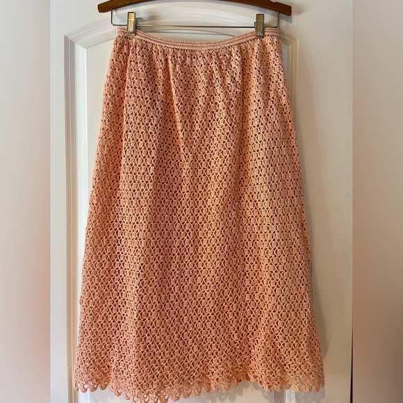 Vintage Boho Crochet Women Midi Skirt sz Medium Cottagecore - Picture 7 of 9